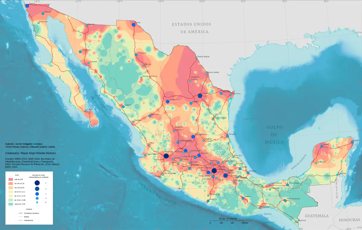 V.2.1. Índice de consolidación urbano-regional (ICUR)